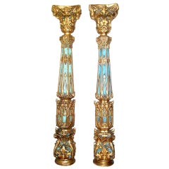 SALE! Two Russian 19th Century Gilded Columns
