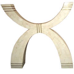 Maitland Smith Tasselated Stone Candlestick w Bronze