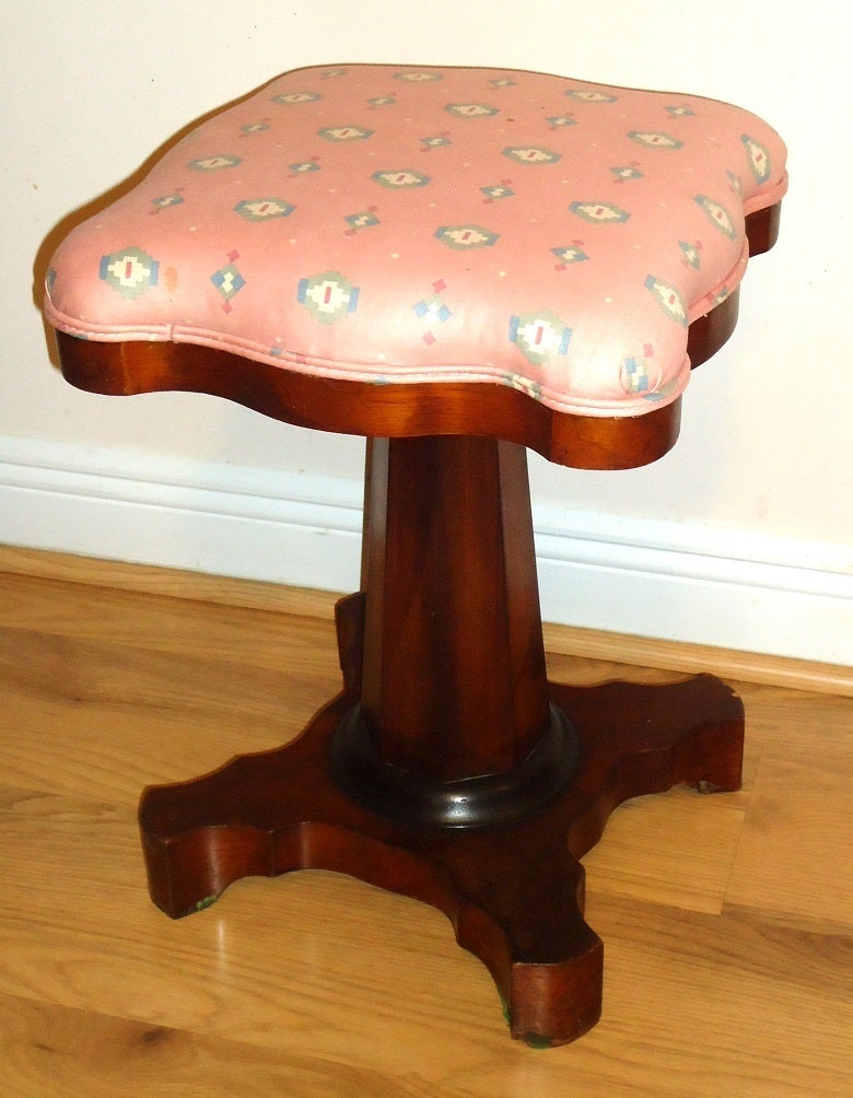 Antique 19 th c French Adjustable Piano Stool