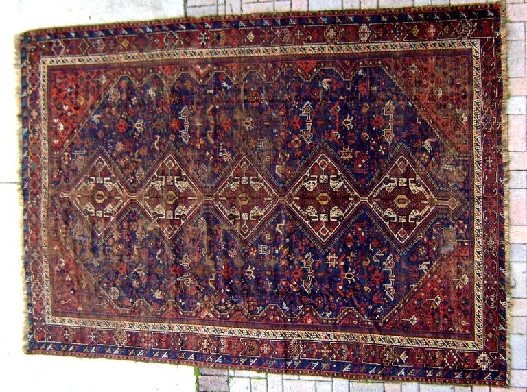 Large  Antique 19 th century Persian Kazak Carpet Rug