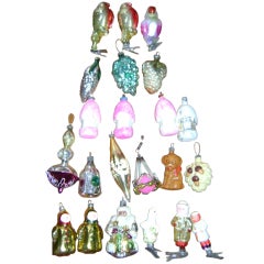 22 pcs antique Christmas ornaments mercury glass