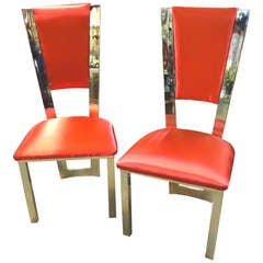 Magestic Pair of Milo Baughman Steel High Back Chairs