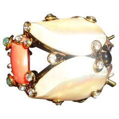 Iradj Moini Bug Cicada Brooch with Emerald Eyes