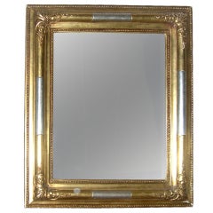 Gustavian Antique 19 th c Gold and Silver Mirror