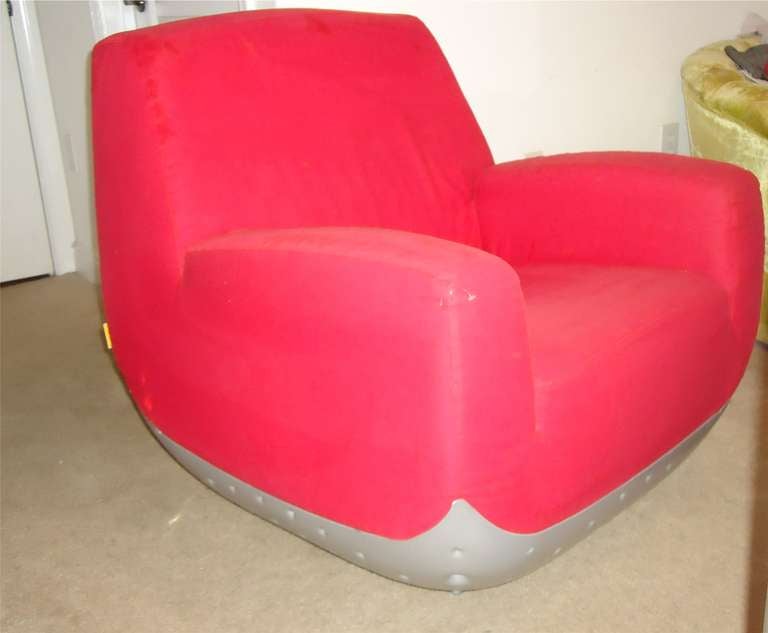 Modern Italian Domodinamica Red Swing Club Chair For Sale