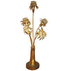 Beautiful and Decorative maison Jansen Large Flower Lamp