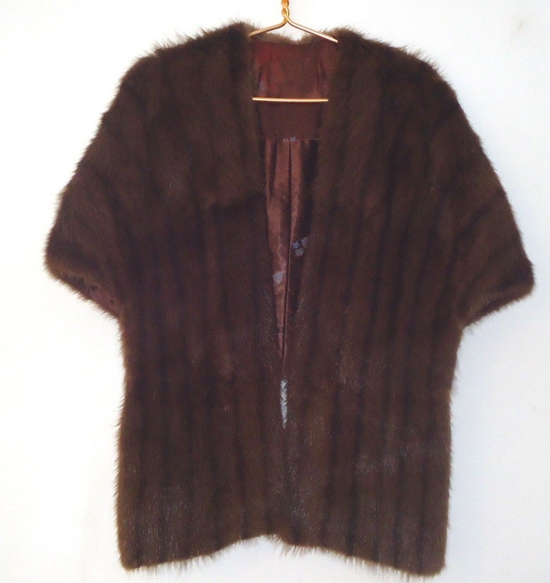 Excellent Chocolat Brown Mink Fur Stole Scarf