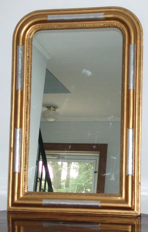 Gustavian  19 th c 1840 Gold and Silver Mantel Mirror