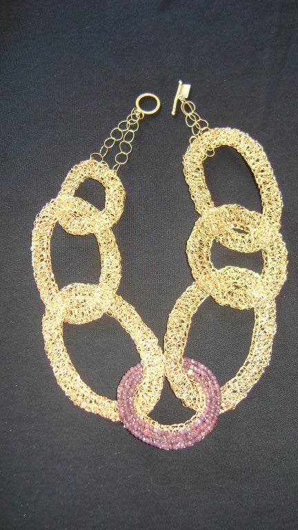Gold Mesh Necklace Glamorous