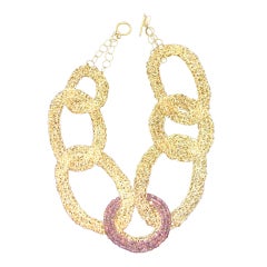 Gold Mesh Necklace Glamorous