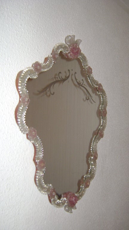 Mid century Modern  Murano glass Mirror.