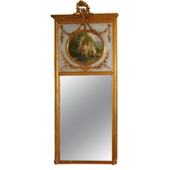 SUPER SALE! - Spectacular French Louis XVI  Style Gilded Trumeau Floor  Mirror