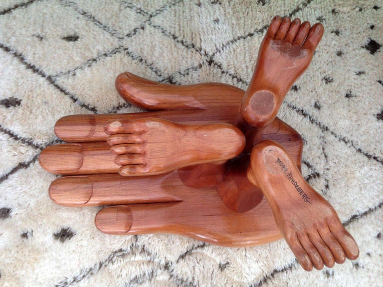 Mid-20th Century Surrealism Sculptural Hand Table Pedro Friedeberg For Sale