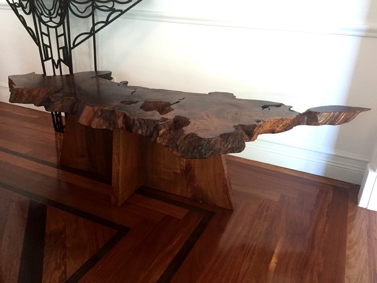 Modern Rare and Exceptional Walnut and Redwood Root Coffee Table by Mira Nakashima