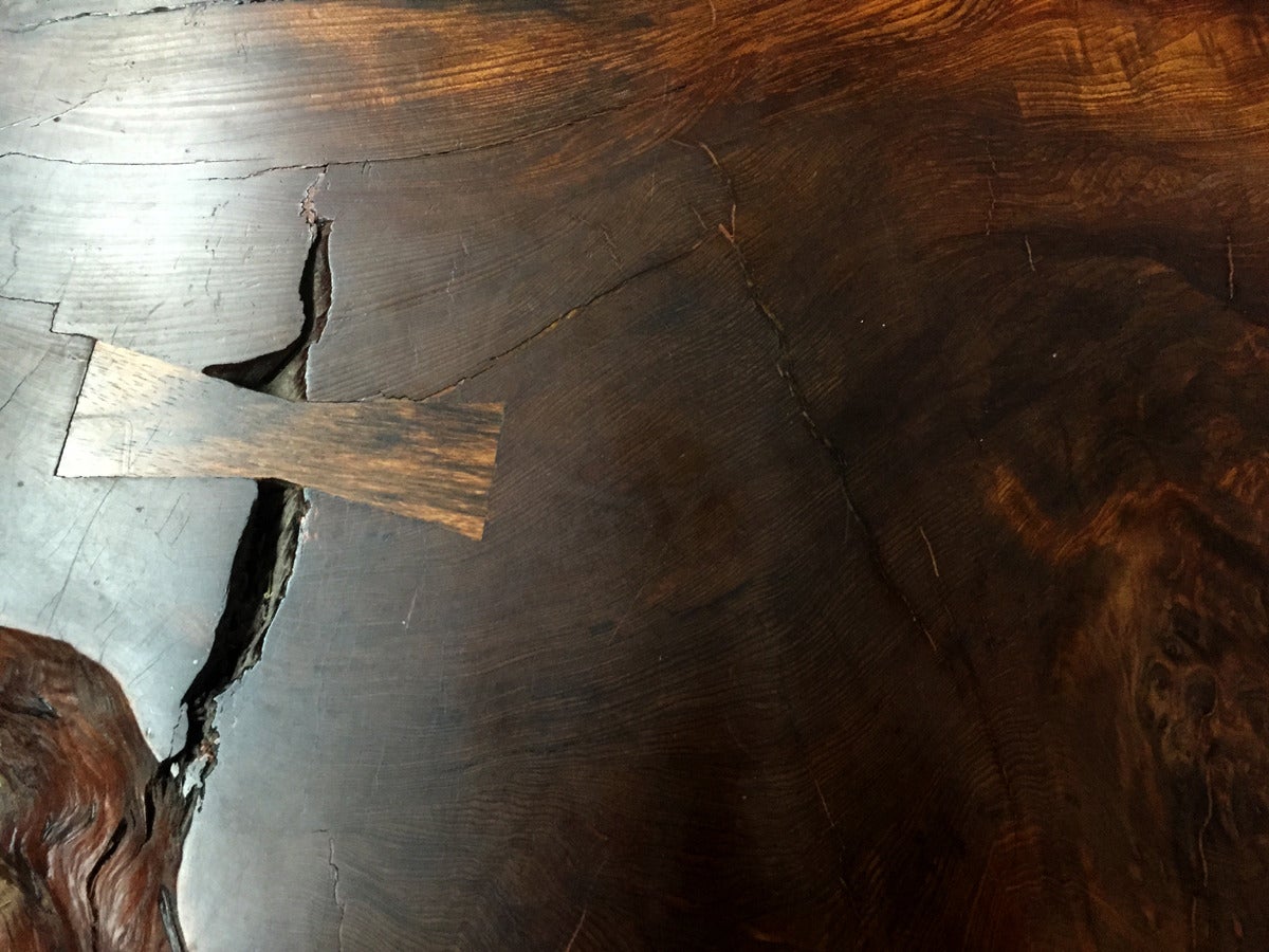 Wood Rare and Exceptional Walnut and Redwood Root Coffee Table by Mira Nakashima