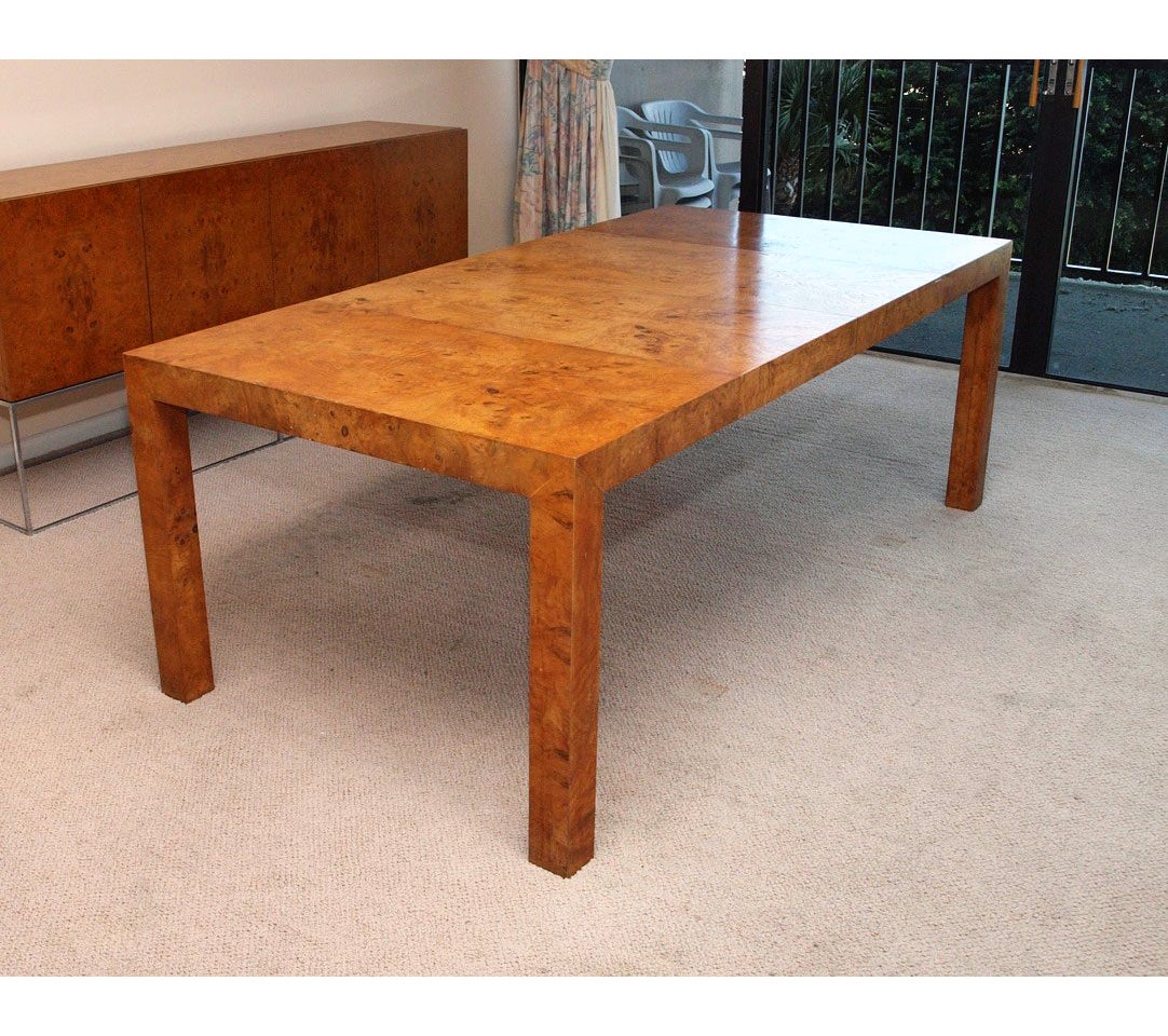 Burl wood Dining table with extension Milo Baughman