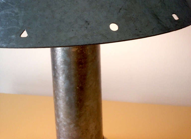 20th Century Rare Pair Of Zinc Table Lamps Ron Rezek