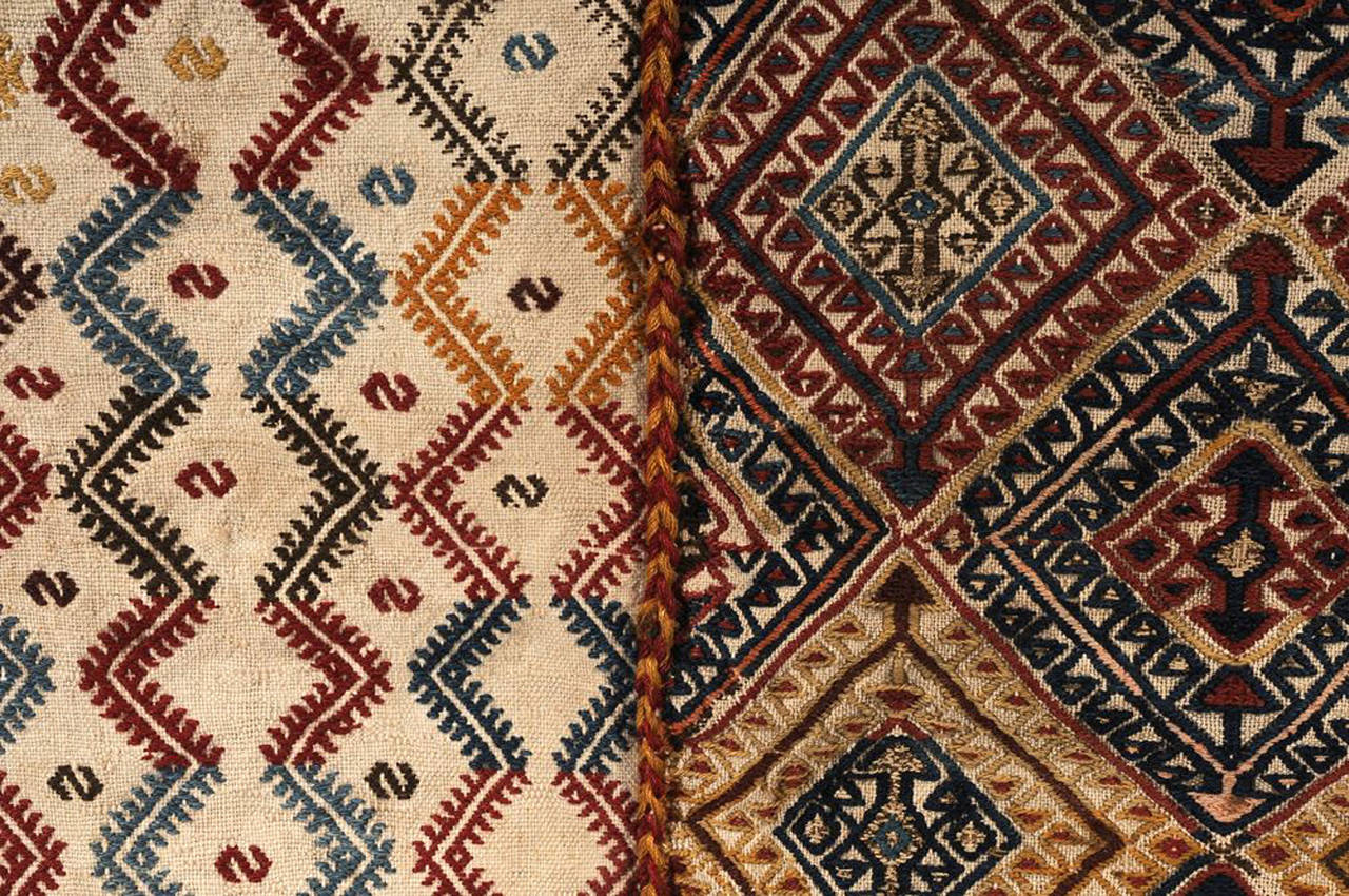 Framed Antique Woven Anatolian Woven Textile For Sale 1