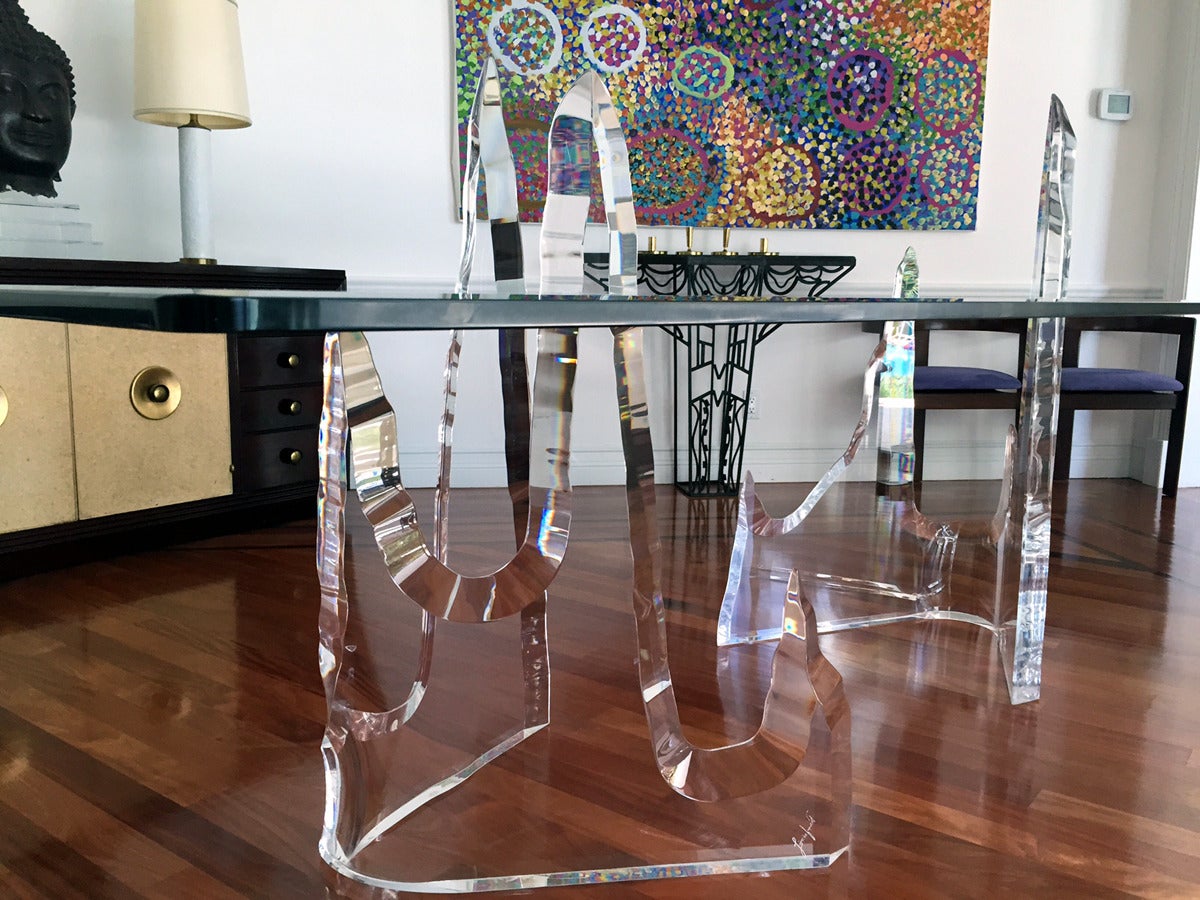 Rare Sculptural Iceberg Table by Lion in Frost In Good Condition In Atlanta, GA