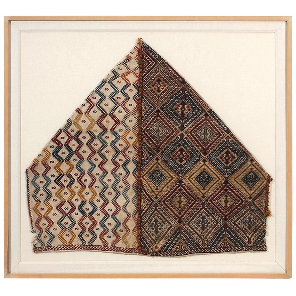 Framed Antique Woven Anatolian Woven Textile For Sale