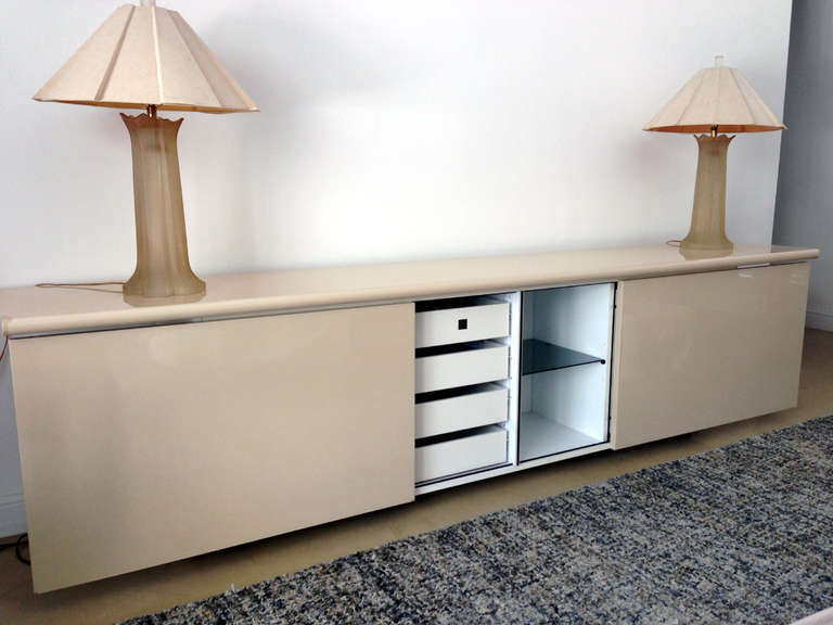 Large Italian Lacquered Credenza by Acerbis In Good Condition In Atlanta, GA