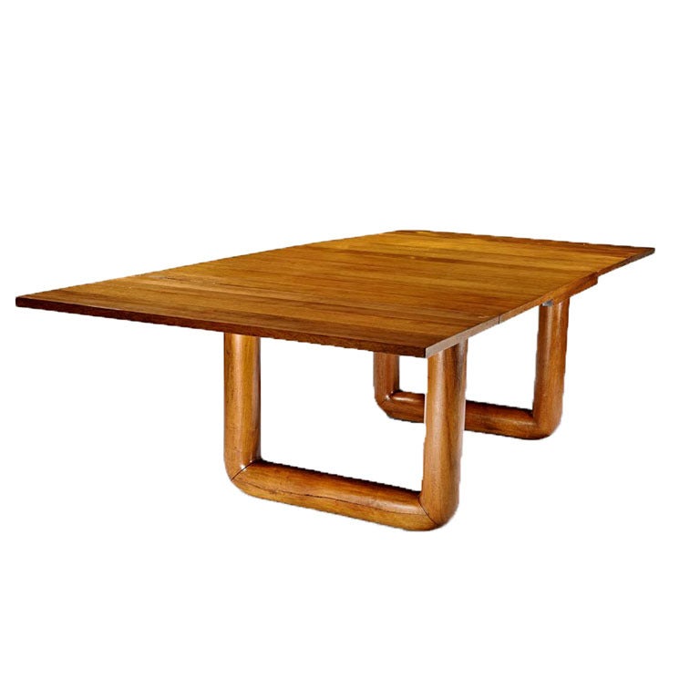 French Oak Dining Table With Extension Leaves By Jean Royere For