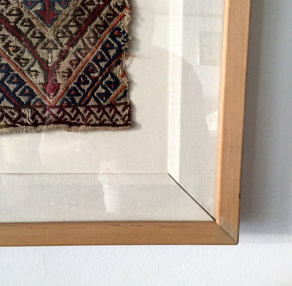 19th Century Framed Antique Woven Anatolian Woven Textile For Sale