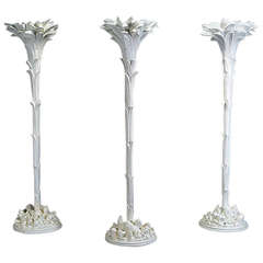 Three Plaster Palm Floor Lamp Sirmos after Serge Roche