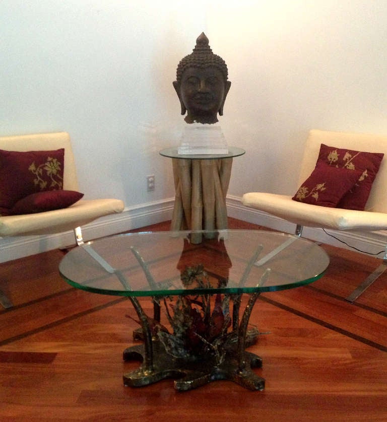 American Craftsman Studio Sculptural Bronze Coffee Table Sila Seandel For Sale