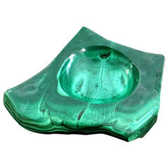 Vintage Natural Malachite Dish Bowl