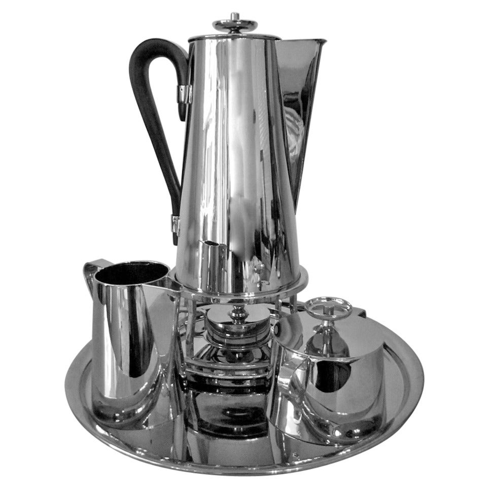 Coffee Service With Tray Tommi Parzinger Dorlyn Silversmith For Sale