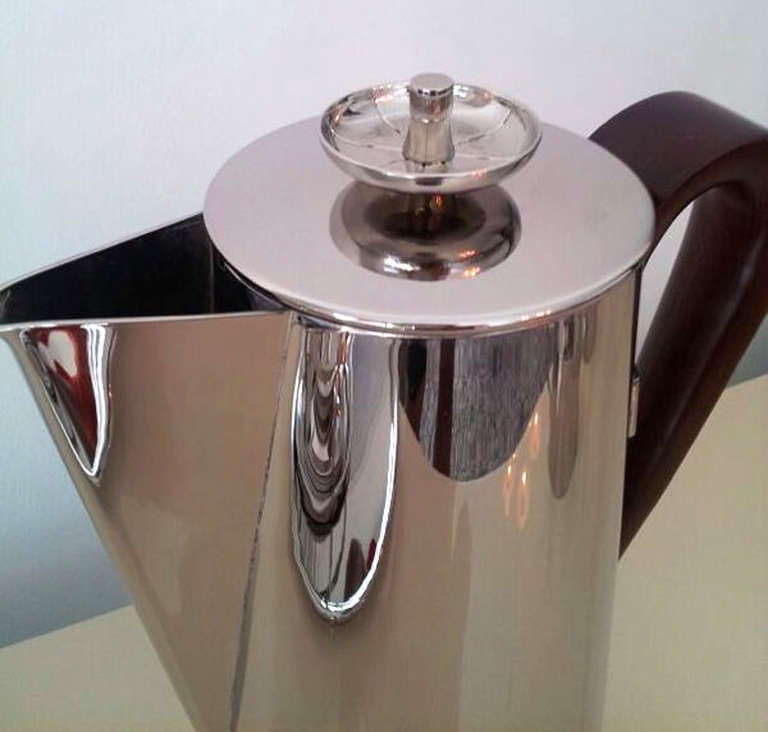 Coffee Service With Tray Tommi Parzinger Dorlyn Silversmith In Good Condition For Sale In Atlanta, GA