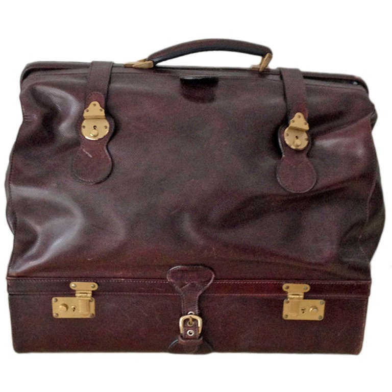 A Italian vintage leather luggage bag Bottega Veneta at 1stdibs