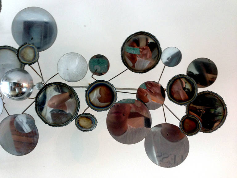 Late 20th Century Raindrop chrome wall sculpture by C. Jere