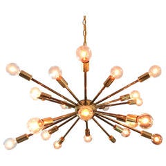 Vintage American Midcentury Brass Sputnik Chandelier 4