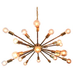 Vintage American Midcentury Brass Sputnik Chandelier