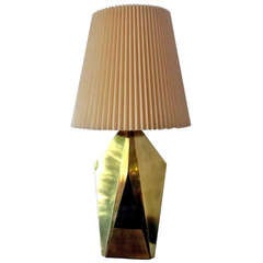 Vintage Geometrical Brass Lamps in the Style of Paul Evans