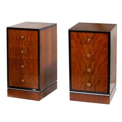 Pair American Art Deco Streamline Nightstand Cabinets