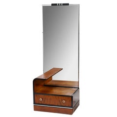 Vintage American Streamline Art Deco Vanity With Mirror
