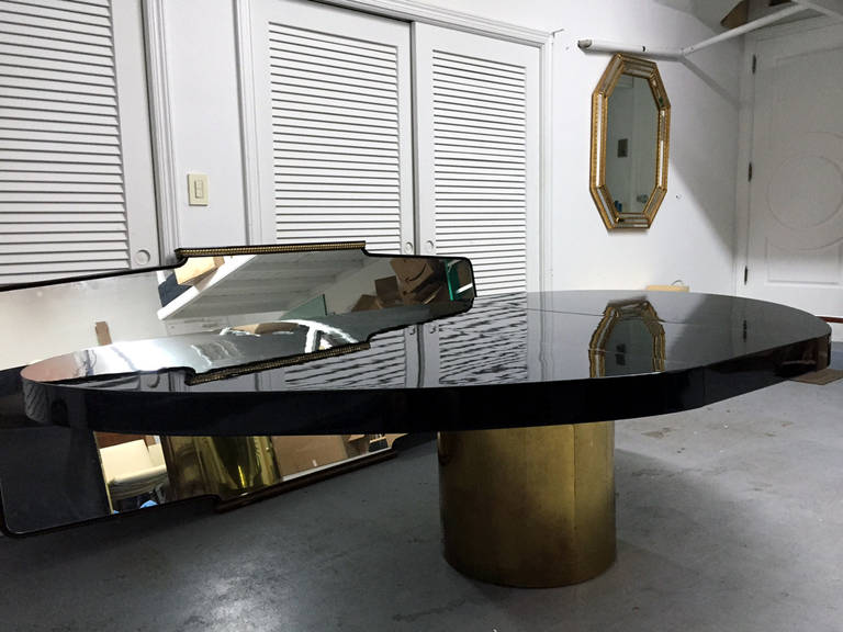 Brass Paul Evans Free Form Dining Table with Extension Leaf