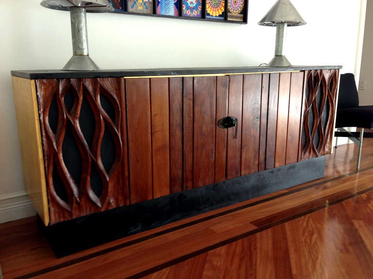 Mid-Century Modern Cabinet Credenza Phillip Lloyd Powell and Paul Evans For Sale