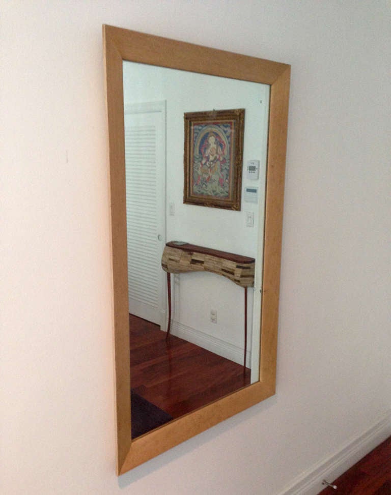 An oak framed wall mirror Paul Frankl for Johnson at 1stDibs