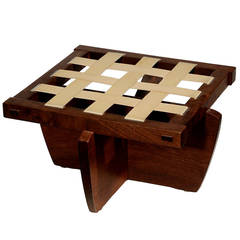 Tabouret ou banc Greenrock en noyer avec coussin par George Nakashima