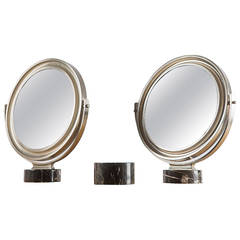 Pair of Table Mirrors and Marble Tray by Sergio Mazza for Artemide 6
