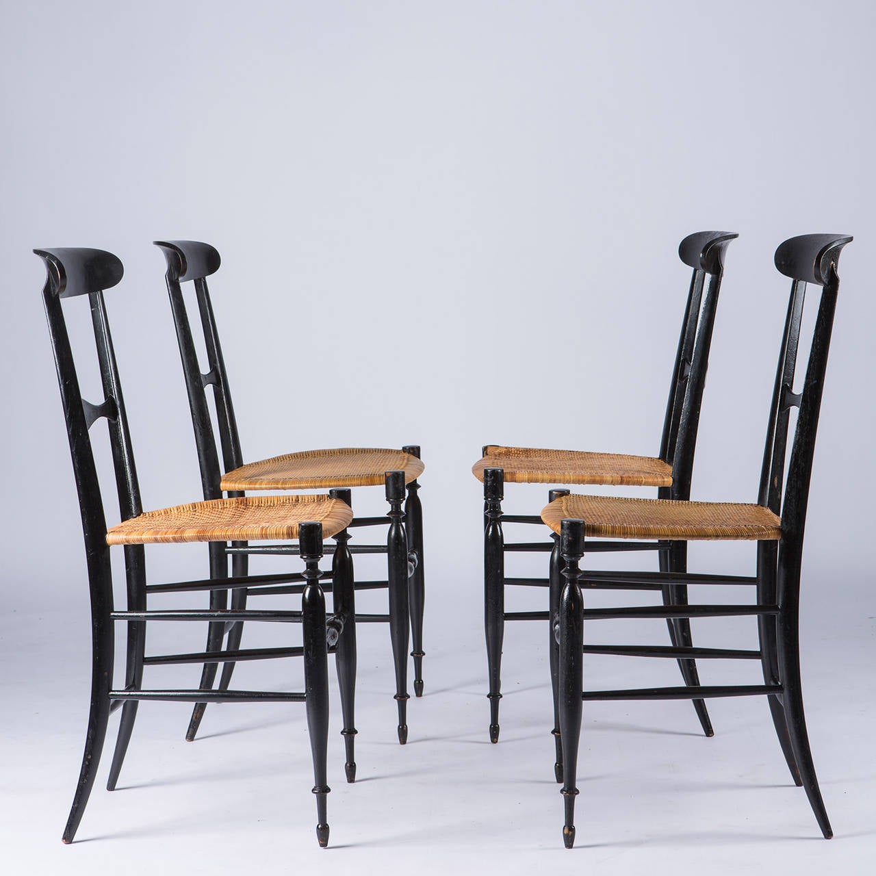 Marvellous set of four Italian chairs model 