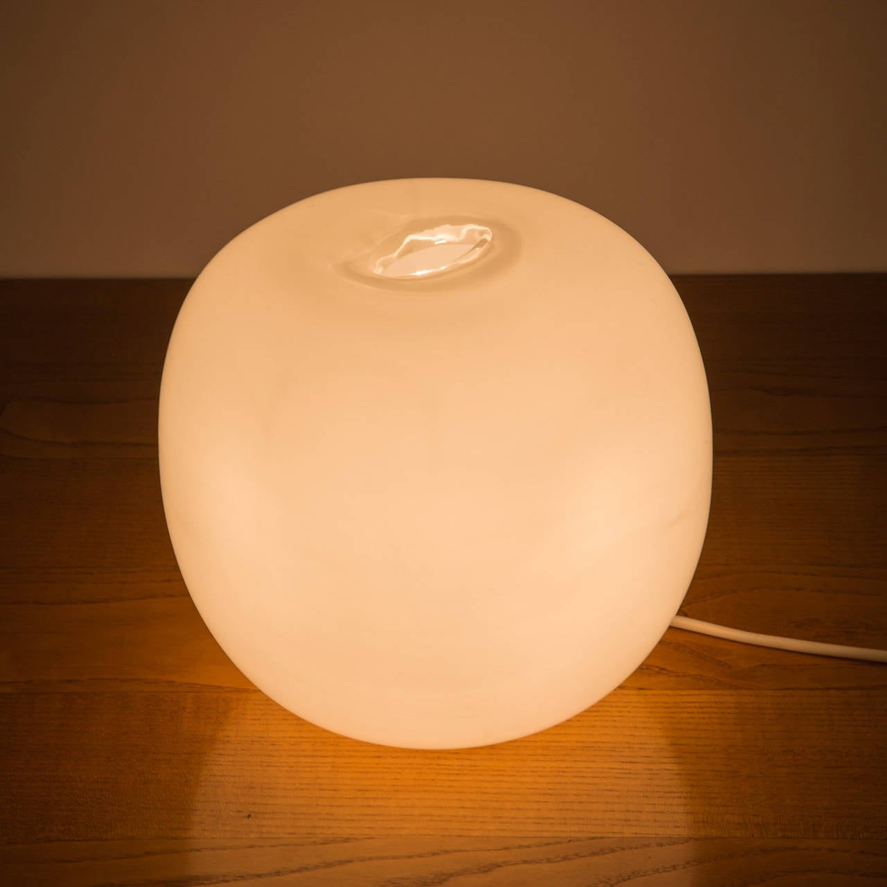 Metal Rare Glass Table Lamp by Paolo Tilche for Barbini, Italy, 1980s For Sale