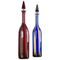 Rare Pair of Bottles by Fulvio Bianconi and Paolo Venini 4