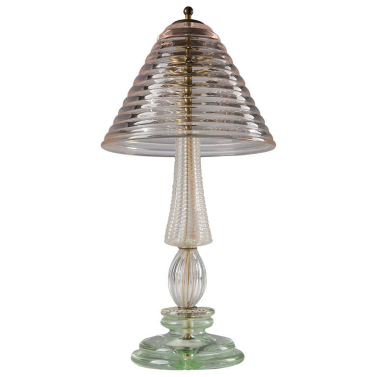 Murano Glass Table Lamp For Sale at 1stdibs