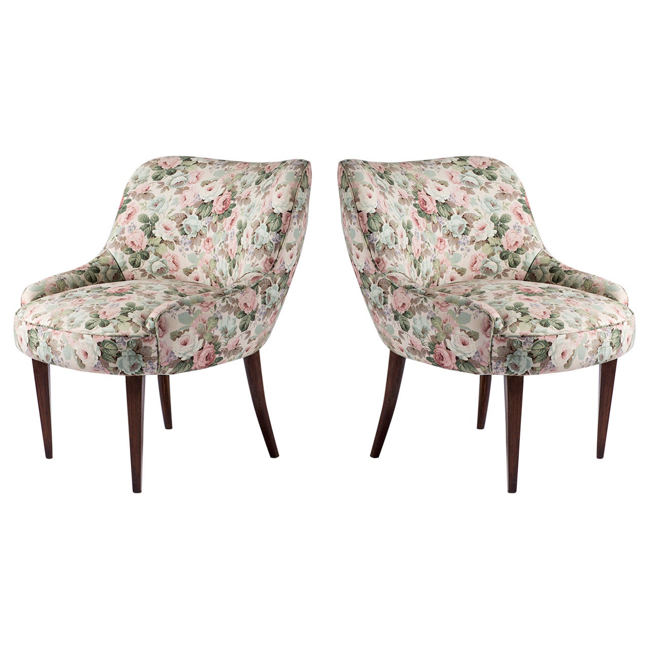 Set of Two Wood Club Chairs In The Style of Guglielmo Ulrich, Italy, 1950s For Sale