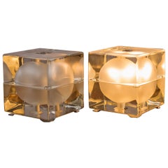 Pair of "Cubosfera" Table Lamps by Alessandro Mendini for Fidenza Vetraria